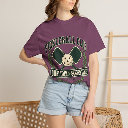 Pickleball Club Court Time Over Screen Time Comfort Colors Tee