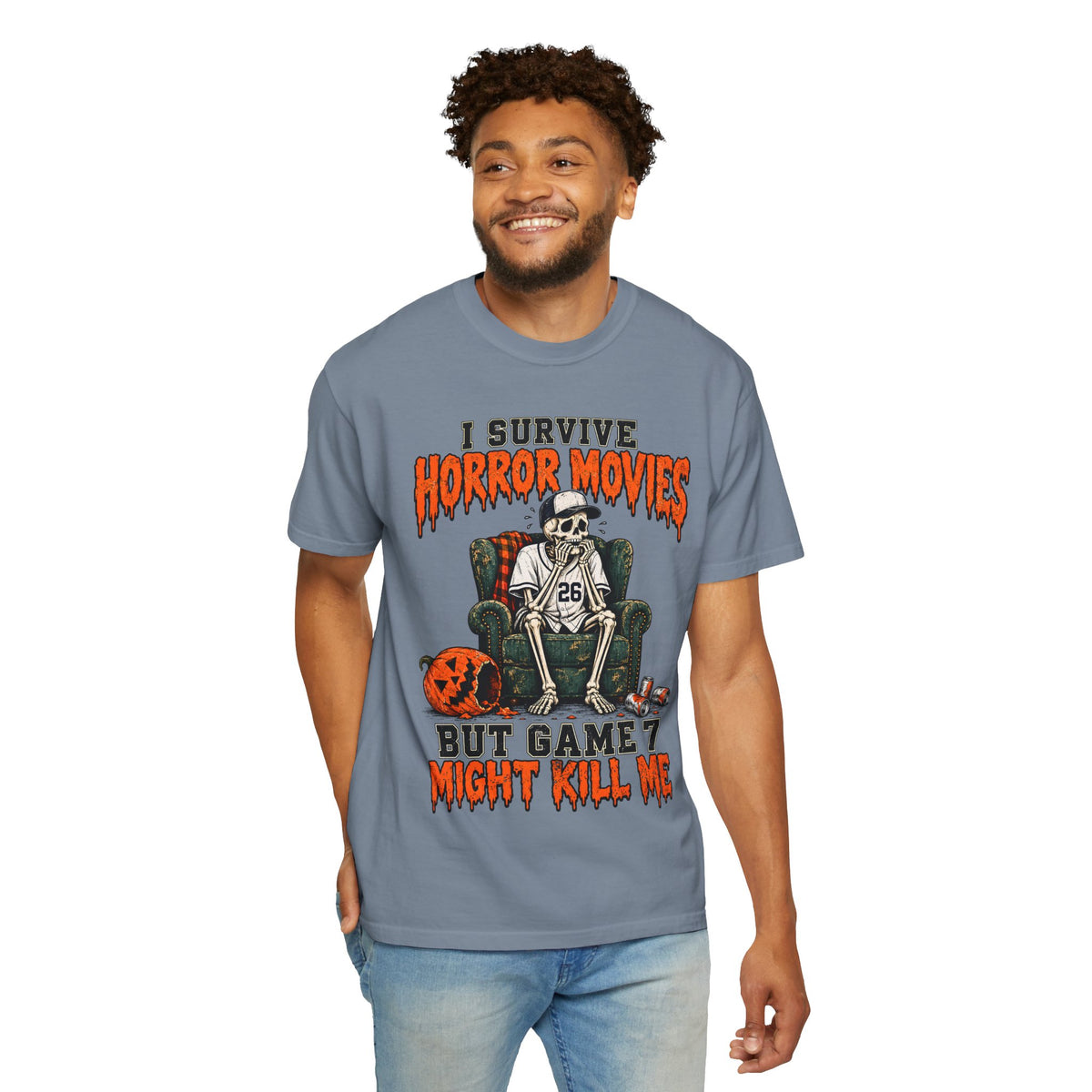 Horror Movies Game 7 Baseball Comfort Colors T-Shirt