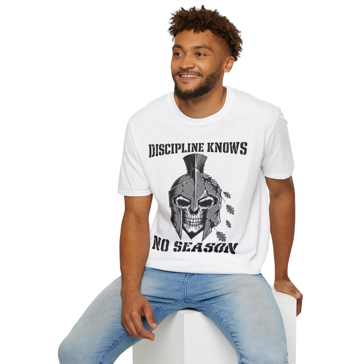 Discipline Knows No Season Shirt – Spartan Skull Stoic Warrior Tee