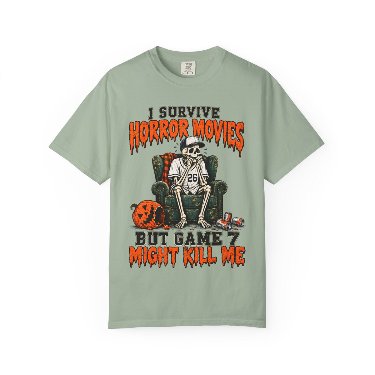 Horror Movies Game 7 Baseball Comfort Colors T-Shirt