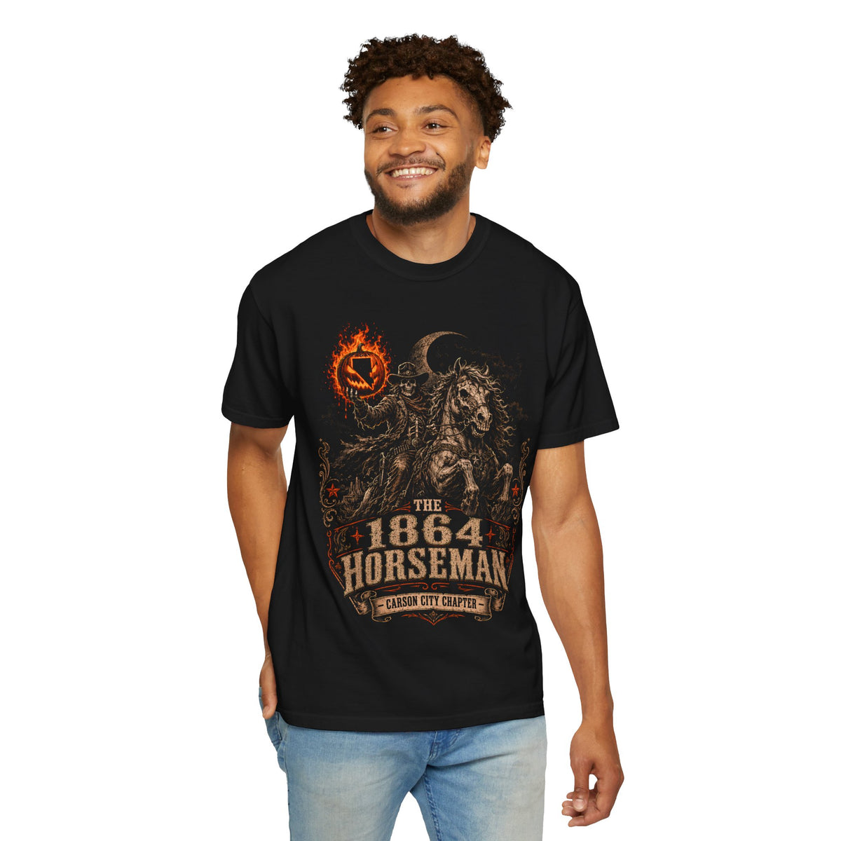 The 1864 Horseman Carson City Halloween Comfort Colors Tee