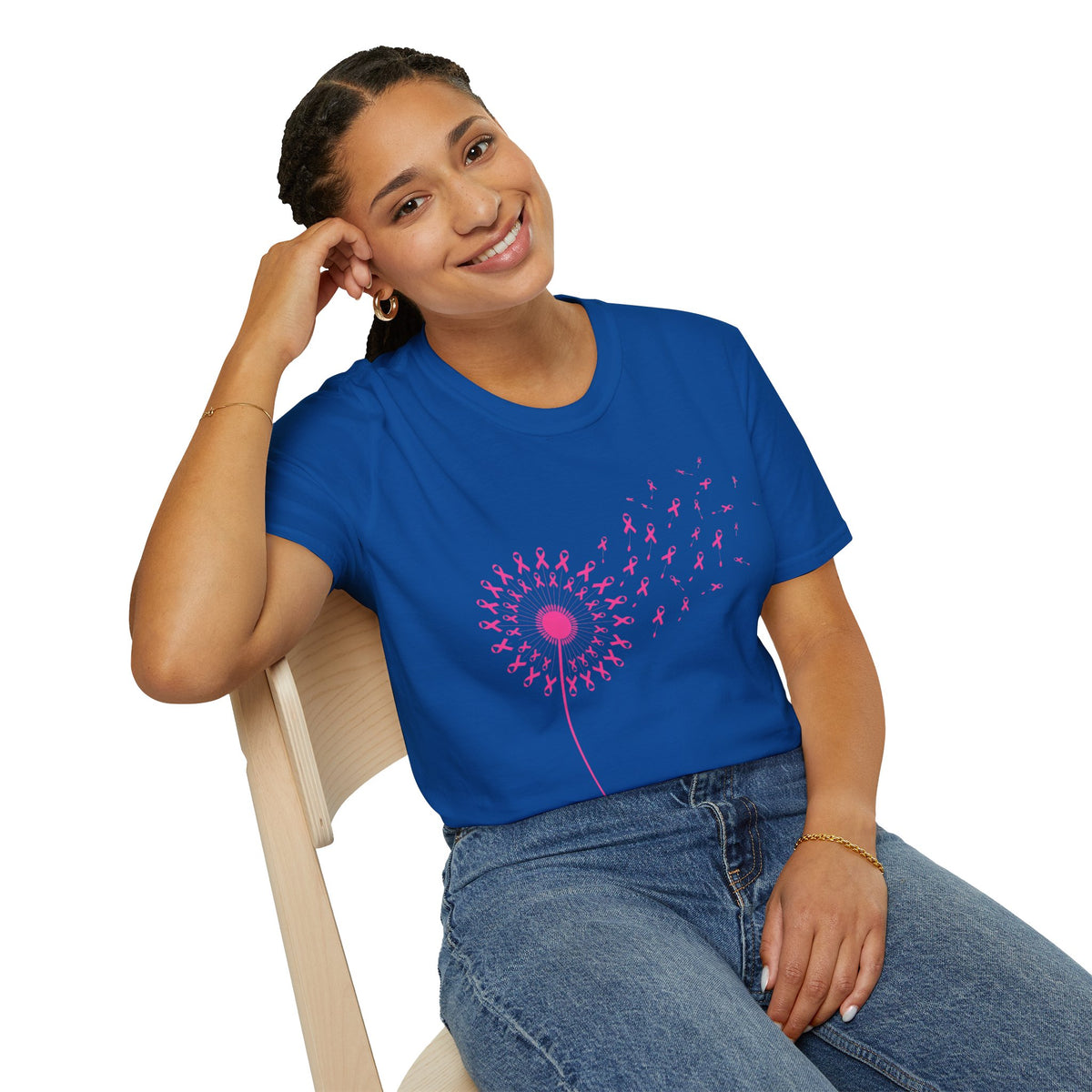 Pink Ribbon Dandelion Breast Cancer Awareness Tee