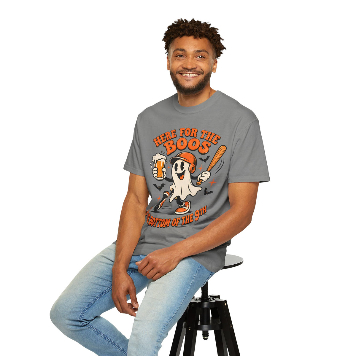 Here for the Boos Baseball Halloween Comfort Colors Tee