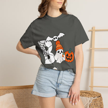 Cute Ghost Pumpkin Cozy Halloween Comfort Colors T-Shirt