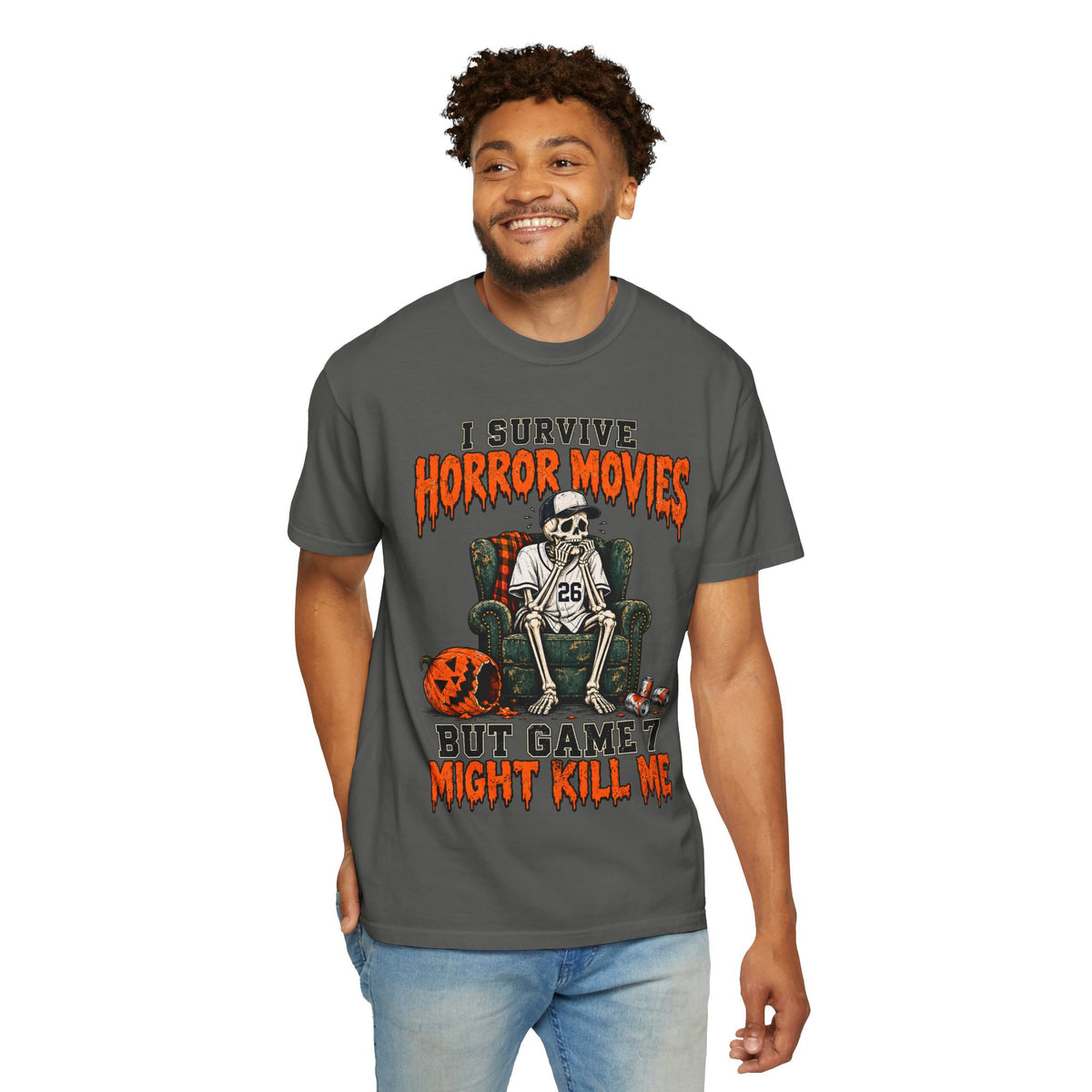 Horror Movies Game 7 Baseball Comfort Colors T-Shirt