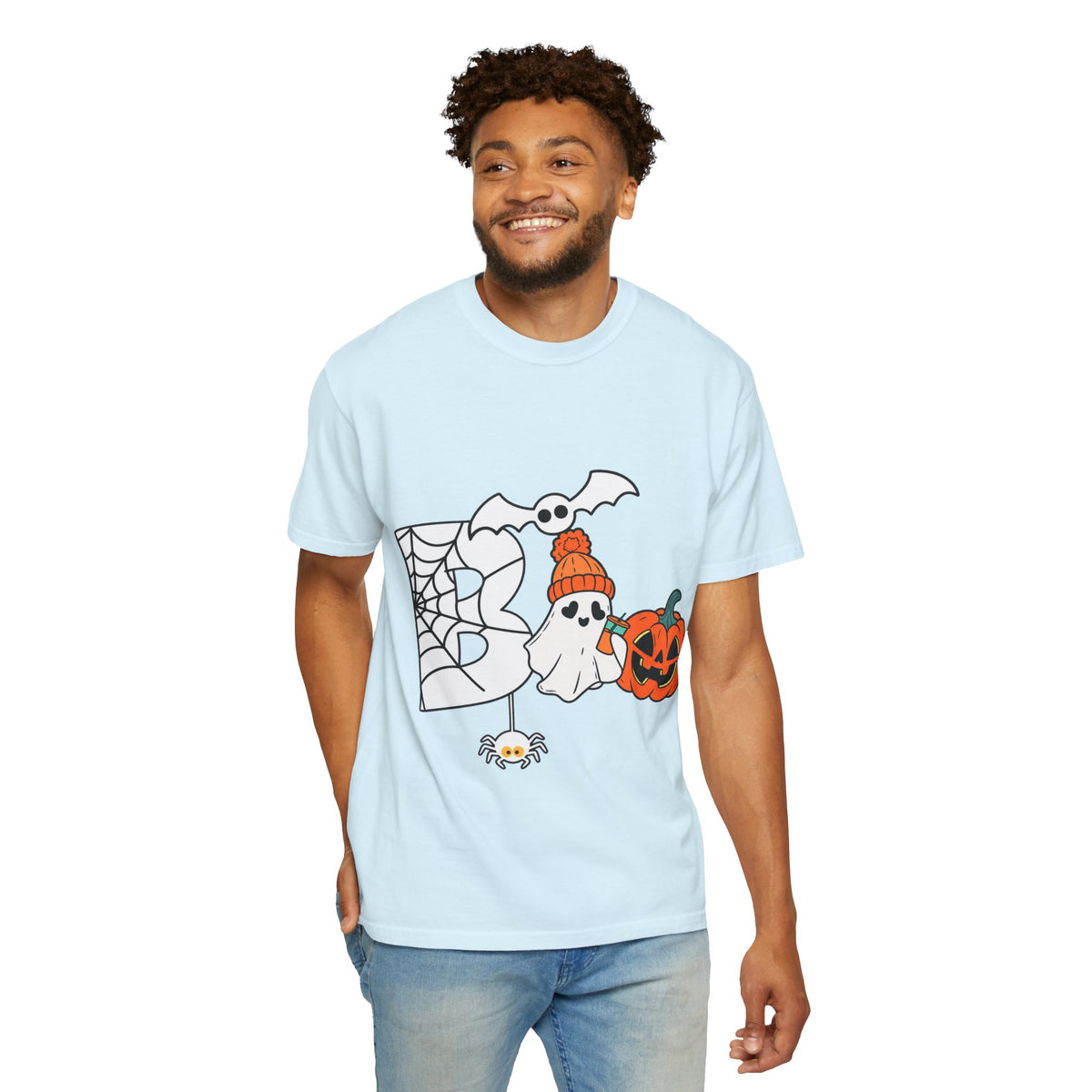 Cute Ghost Pumpkin Cozy Halloween Comfort Colors T-Shirt