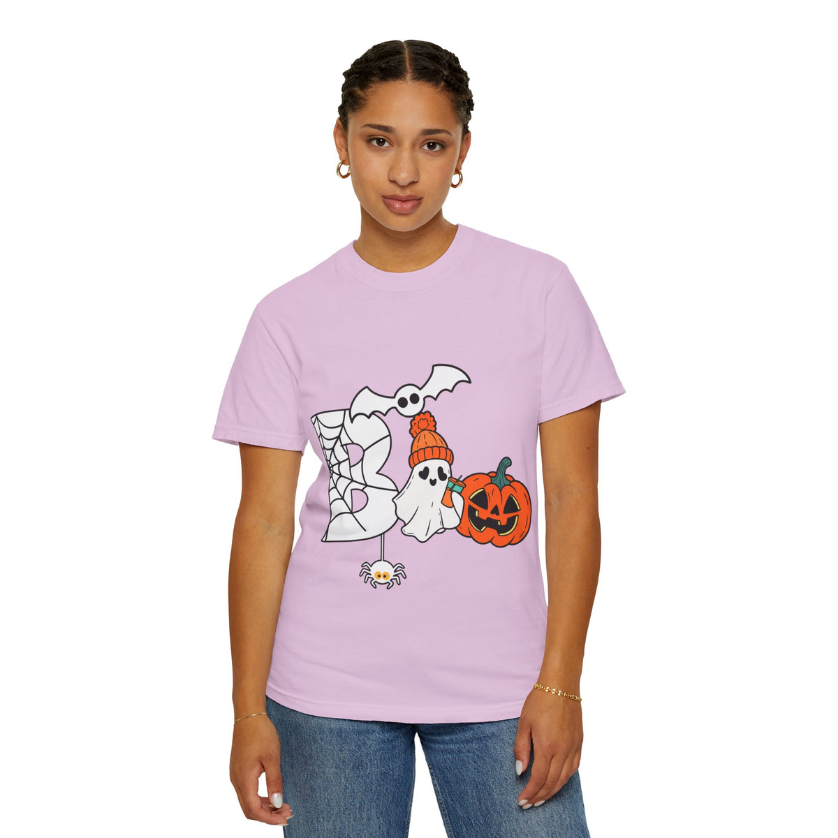Cute Ghost Pumpkin Cozy Halloween Comfort Colors T-Shirt