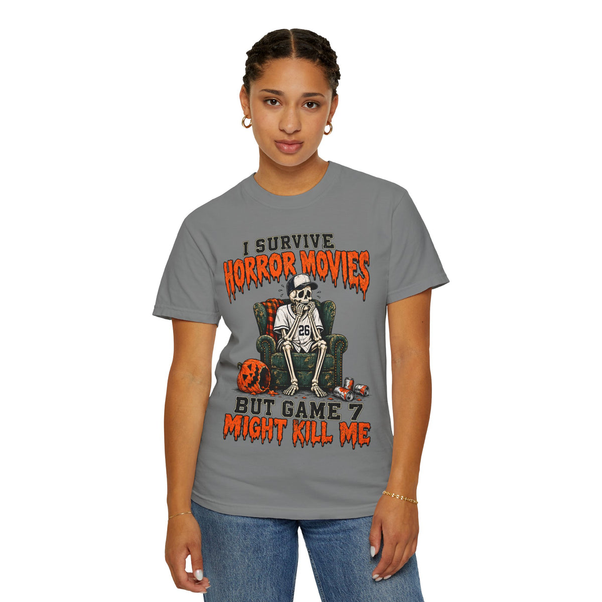 Horror Movies Game 7 Baseball Comfort Colors T-Shirt