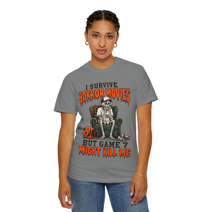 Horror Movies Game 7 Baseball Comfort Colors T-Shirt