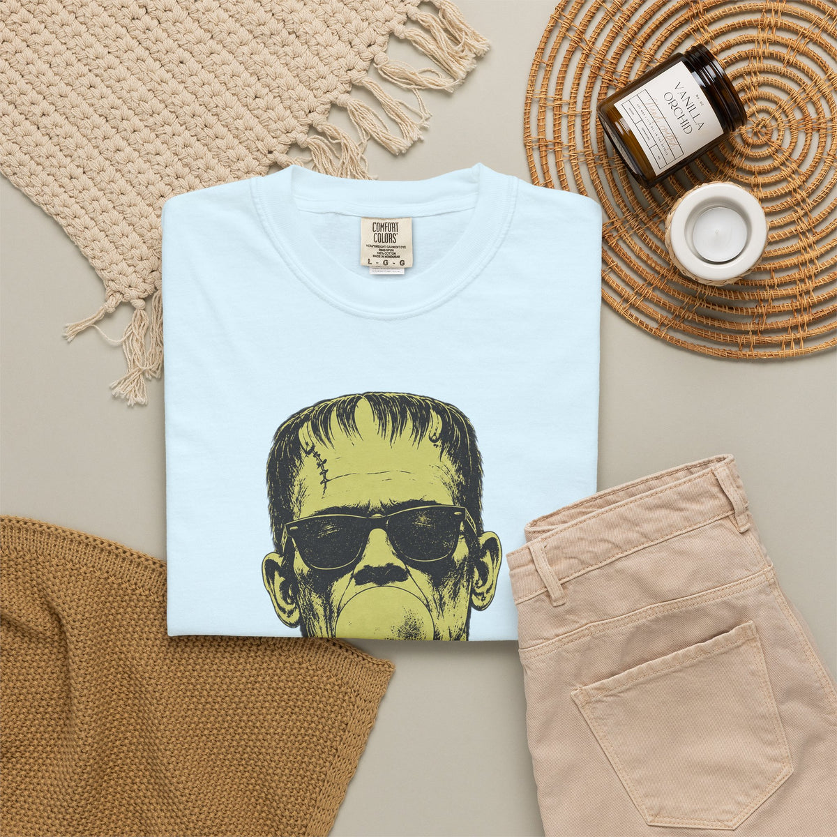 Frankenstein Bubblegum Peace Sign Comfort Colors T-Shirt
