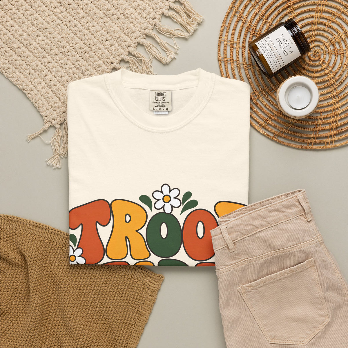Troop Leader Coffee Campfires Chaos Comfort Colors Tee