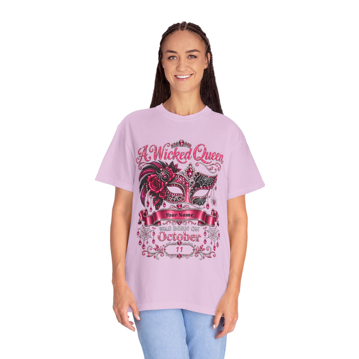 Personalized Wicked Queen October Birthday Comfort Colors Tee