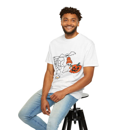 Cute Ghost Pumpkin Cozy Halloween Comfort Colors T-Shirt