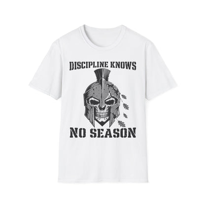 Discipline Knows No Season Shirt – Spartan Skull Stoic Warrior Tee