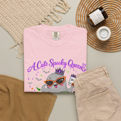 Personalized Spooky Queen October Birthday Comfort Colors Tee