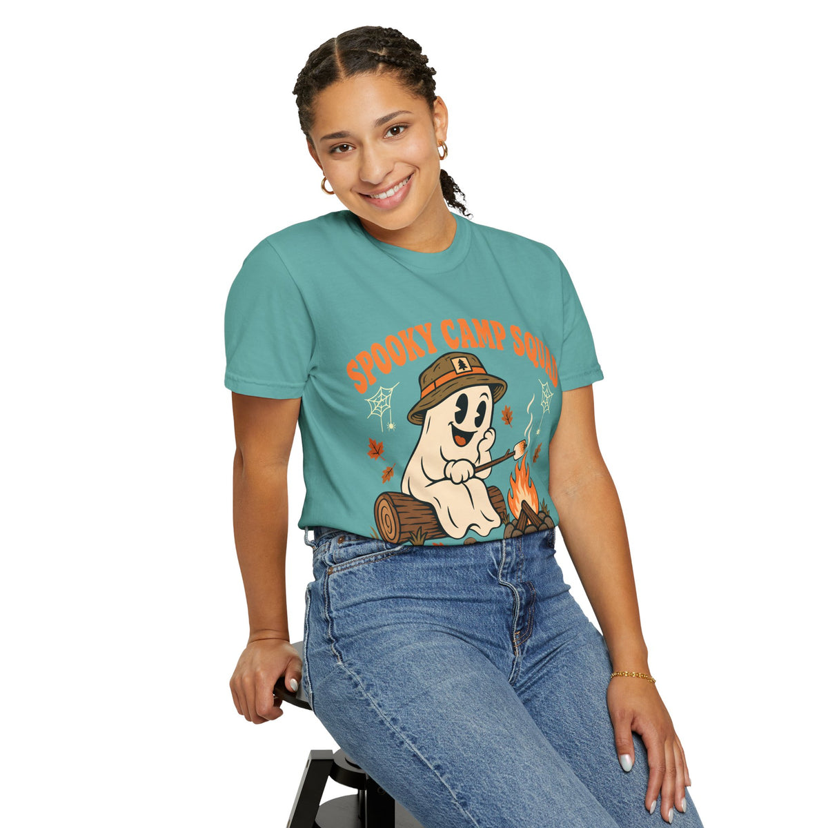 Spooky Camp Squad Campfires & Cobwebs Comfort Colors Tee