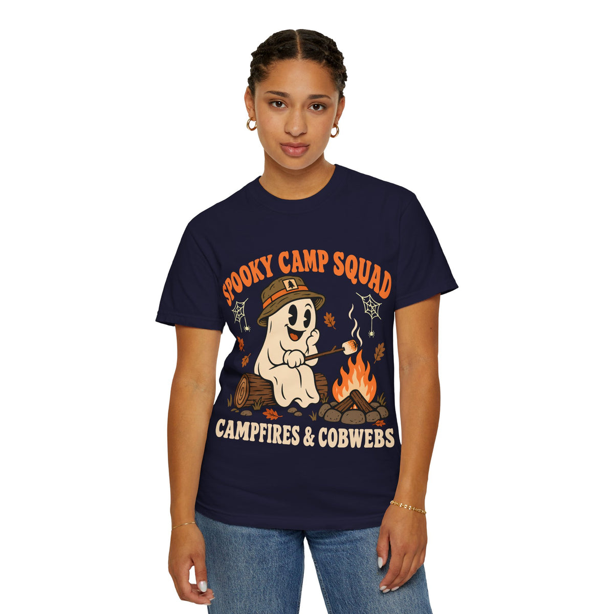 Spooky Camp Squad Campfires & Cobwebs Comfort Colors Tee