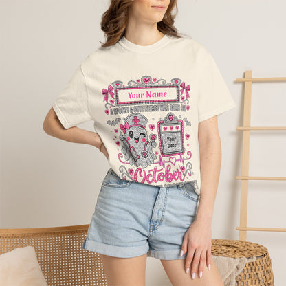 Personalized Spooky Cute Nurse October Birthday Comfort Colors Tee