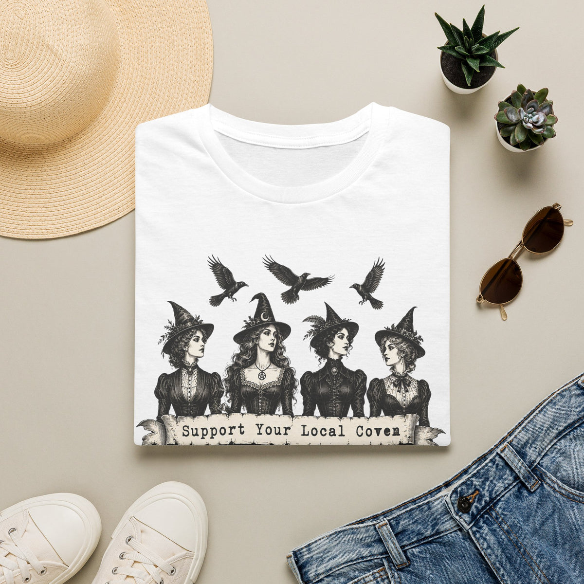 Support Your Local Coven Feminist Witch T-Shirt
