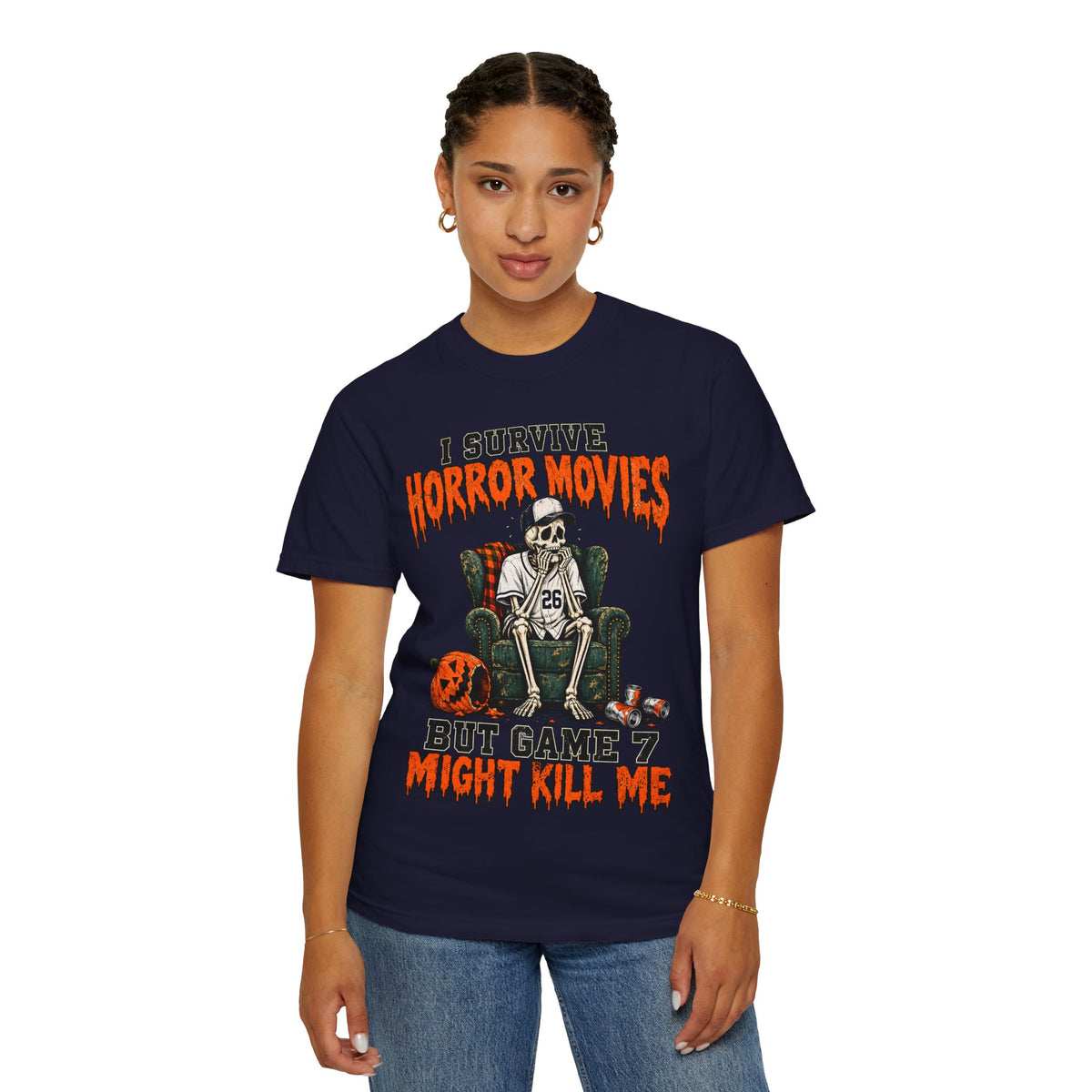 Horror Movies Game 7 Baseball Comfort Colors T-Shirt