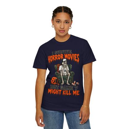 Horror Movies Game 7 Baseball Comfort Colors T-Shirt