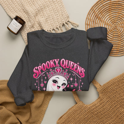 Spooky Queens Are Born in October Gildan 18000 Sweatshirt