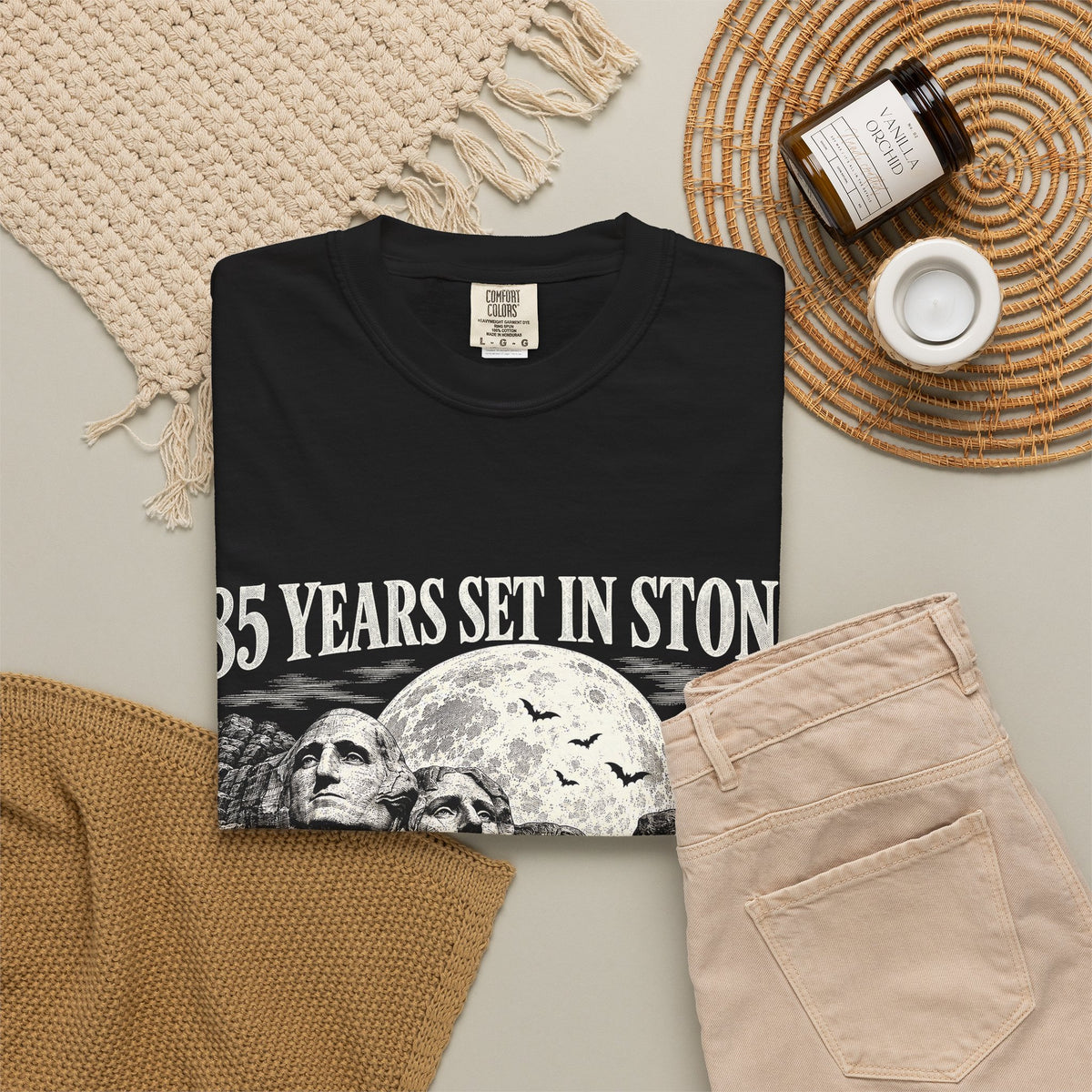 85 Years Set in Stone Mount Rushmore Comfort Colors Tee
