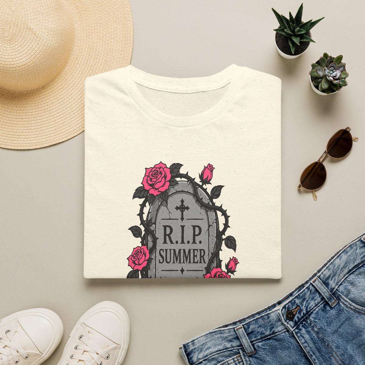 RIP Summer I'm Too Spooky For This Heat Shirt – Gothic Fall Halloween Tee