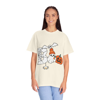 Cute Ghost Pumpkin Cozy Halloween Comfort Colors T-Shirt