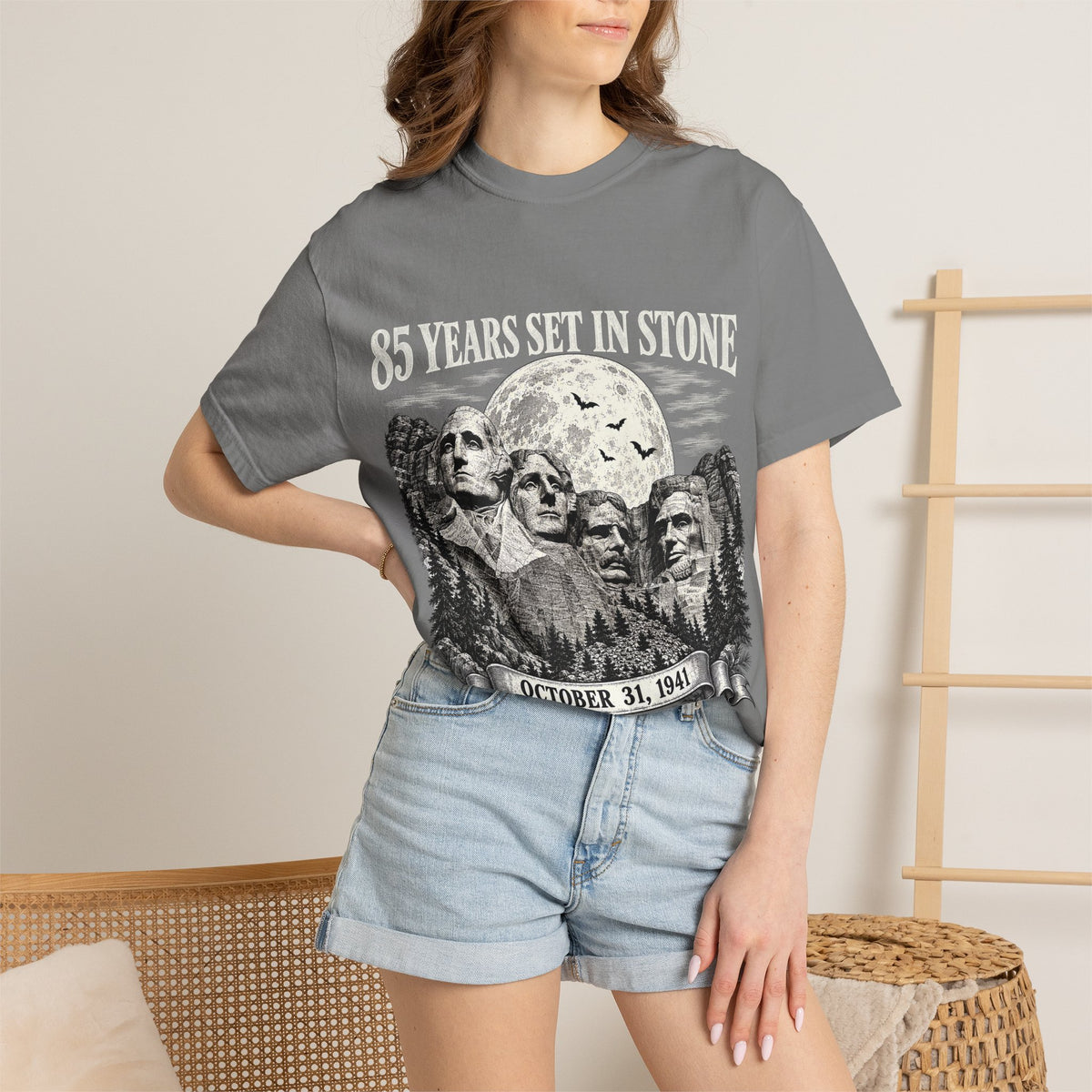85 Years Set in Stone Mount Rushmore Comfort Colors Tee