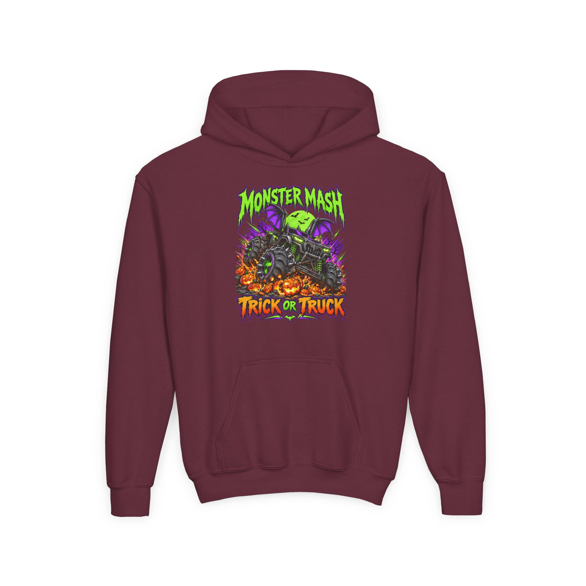 Monster Mash Trick or Truck Youth Halloween Hoodie