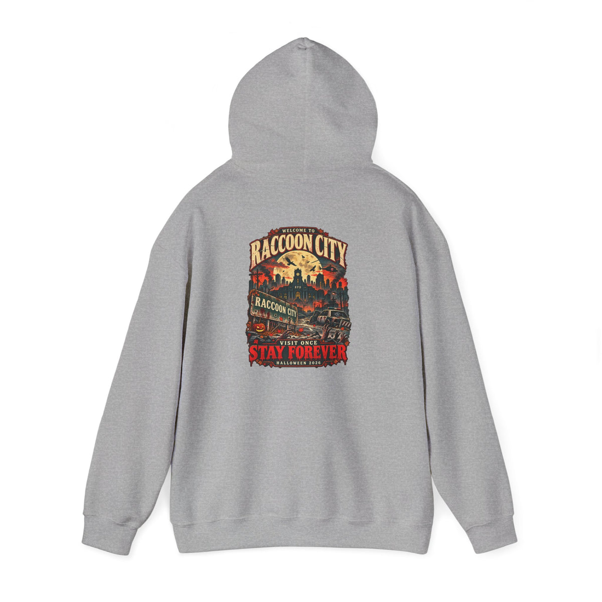 Welcome to Raccoon City Halloween 2026 Gildan 18500 Hoodie