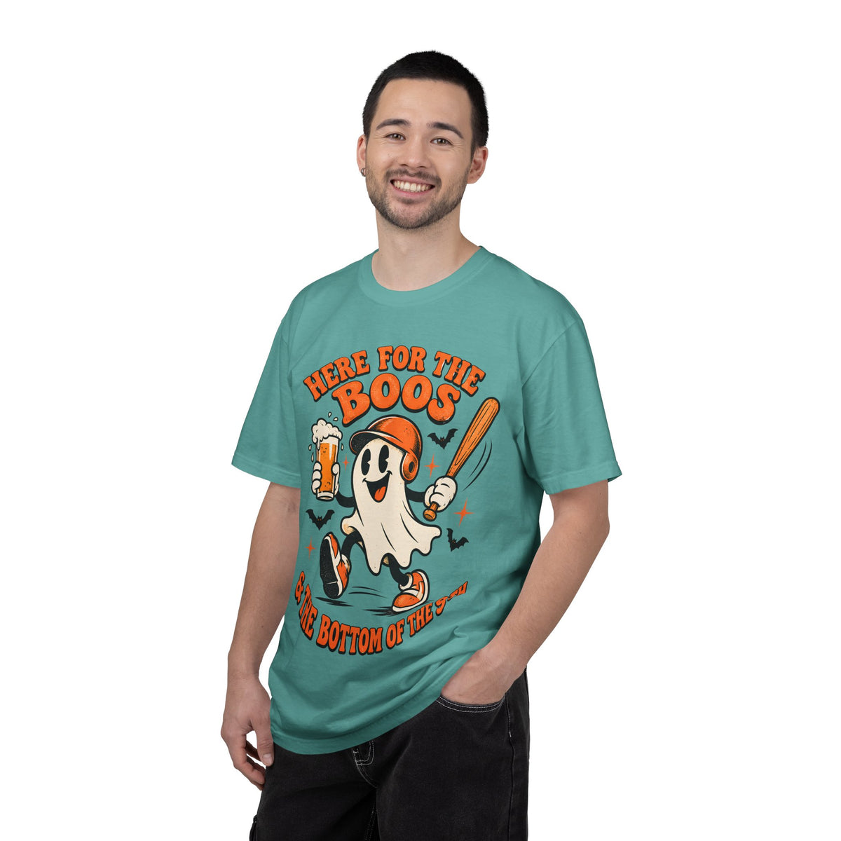 Here for the Boos Baseball Halloween Comfort Colors Tee