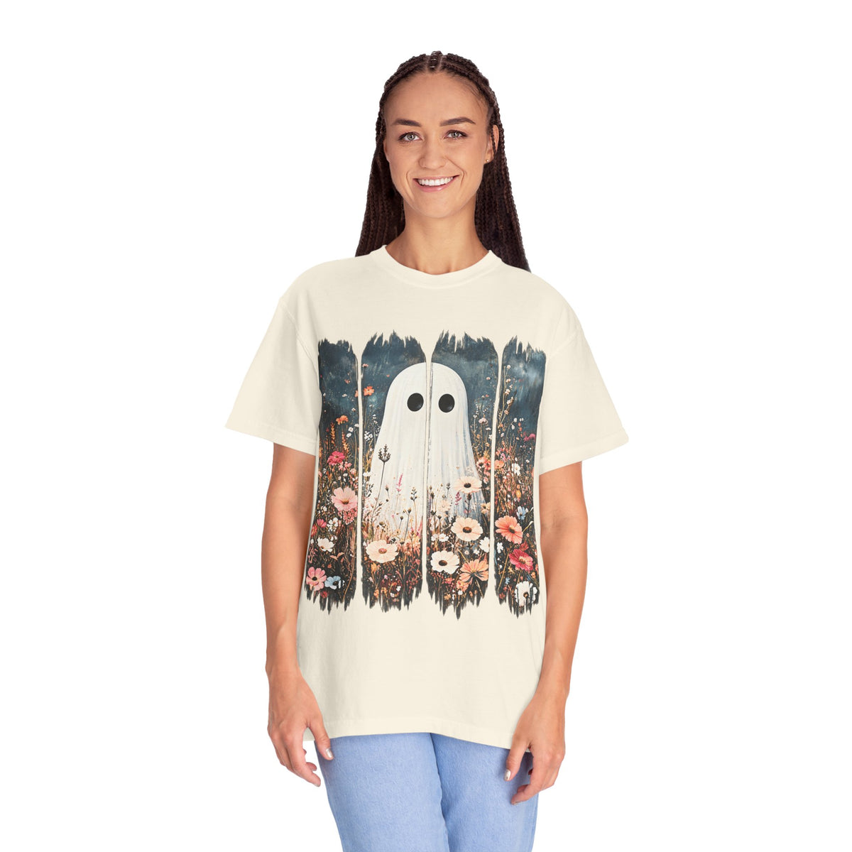 Floral Ghost Wildflower Halloween Comfort Colors T-Shirt