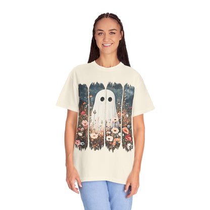 Floral Ghost Wildflower Halloween Comfort Colors T-Shirt
