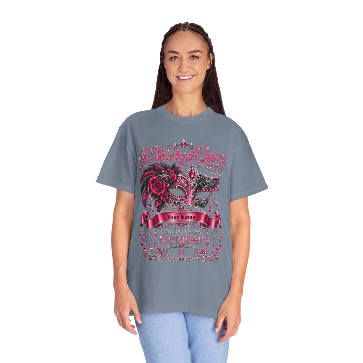 Personalized Wicked Queen October Birthday Comfort Colors Tee