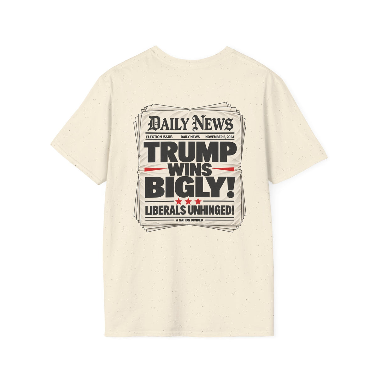 Trump Wins Bigly Shirt – Election Newspaper Political Satire Tee