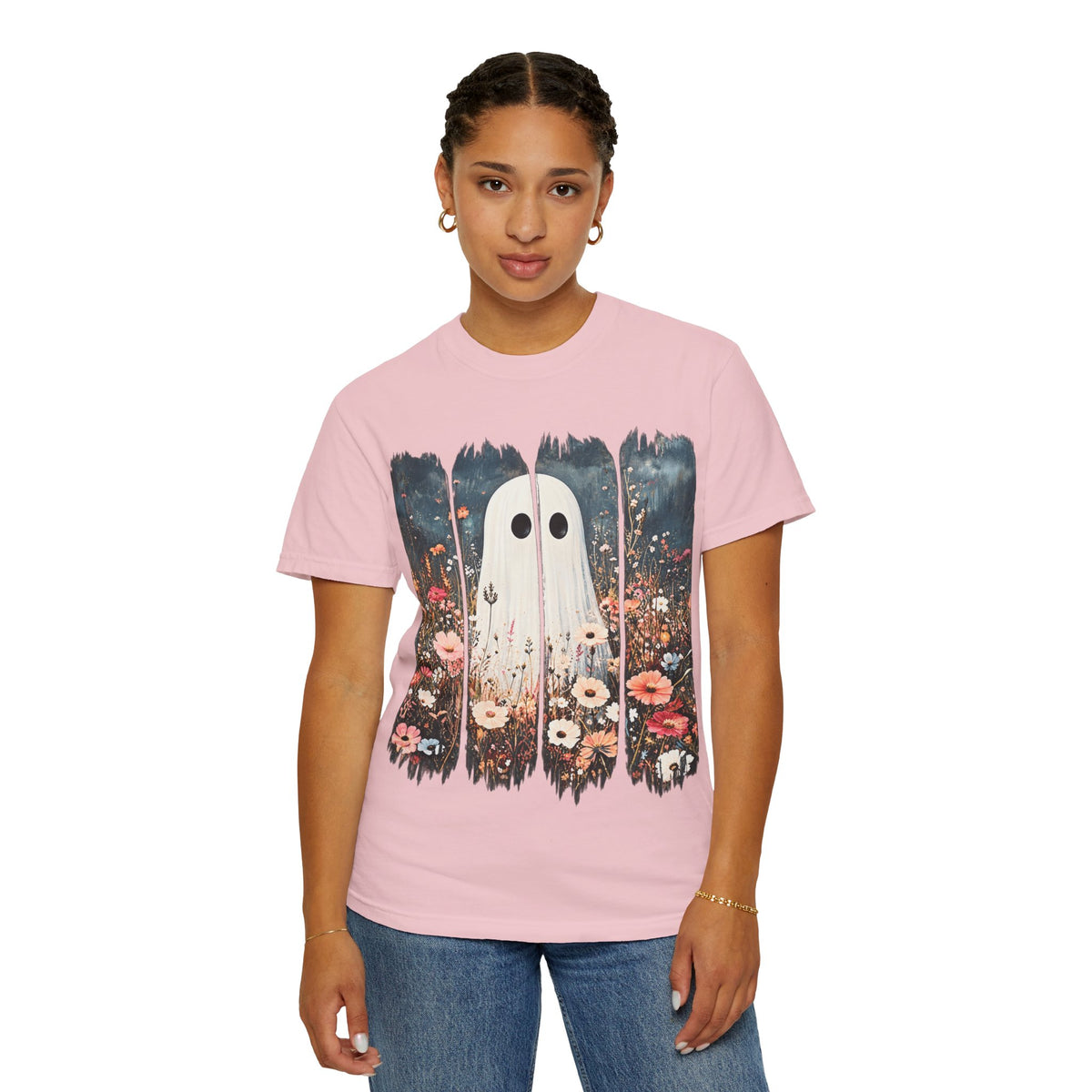 Floral Ghost Wildflower Halloween Comfort Colors T-Shirt