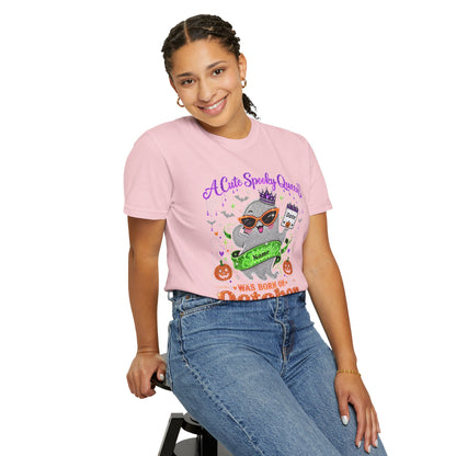 Personalized Spooky Queen October Birthday Comfort Colors Tee