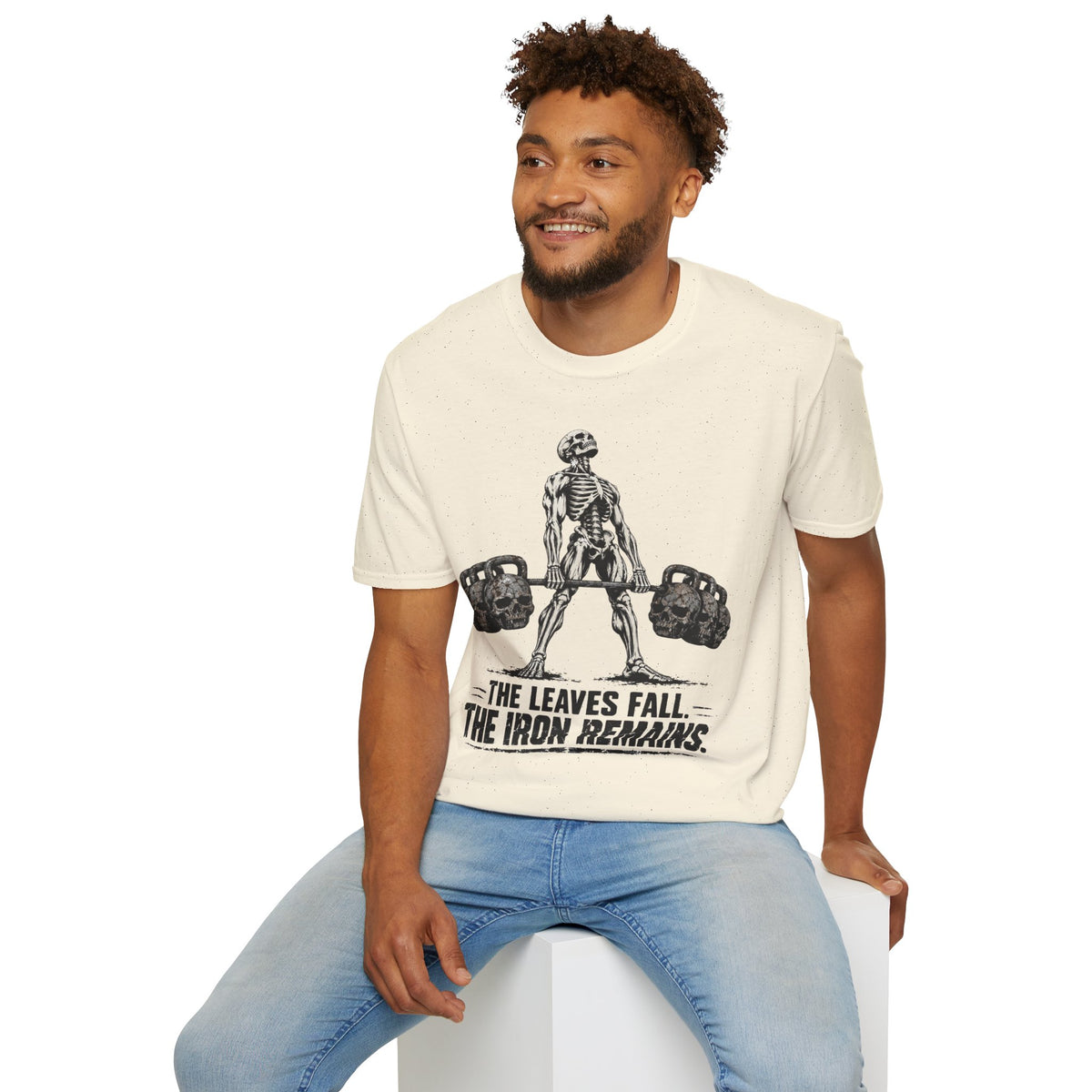 The Leaves Fall The Iron Remains Shirt – Skeleton Deadlift Gym Fall Tee