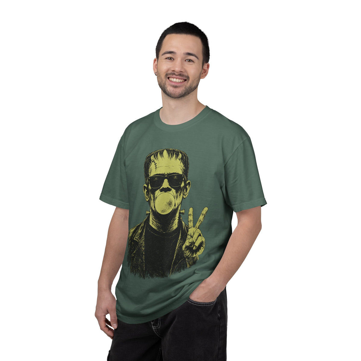 Frankenstein Bubblegum Peace Sign Comfort Colors T-Shirt
