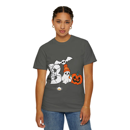 Cute Ghost Pumpkin Cozy Halloween Comfort Colors T-Shirt