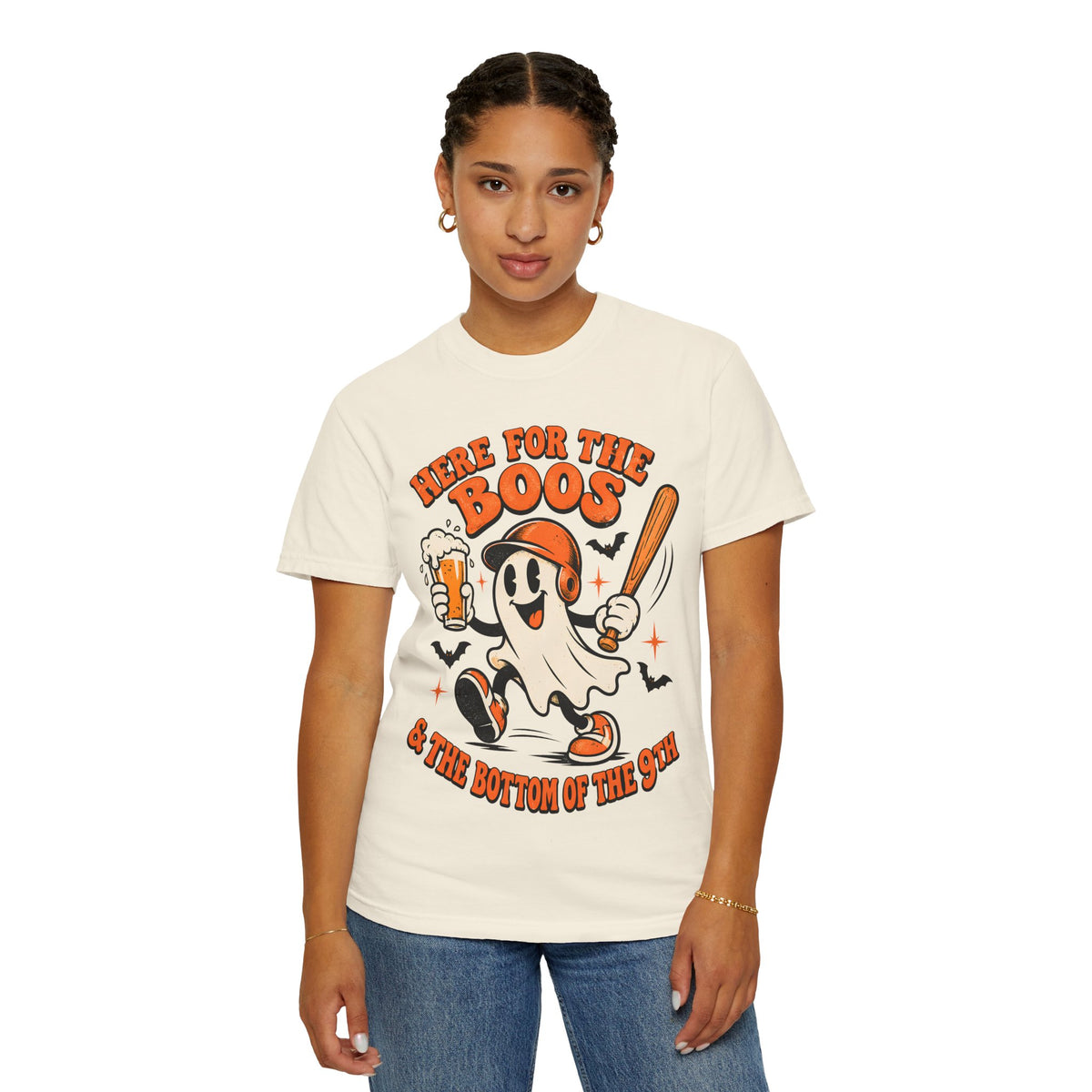 Here for the Boos Baseball Halloween Comfort Colors Tee