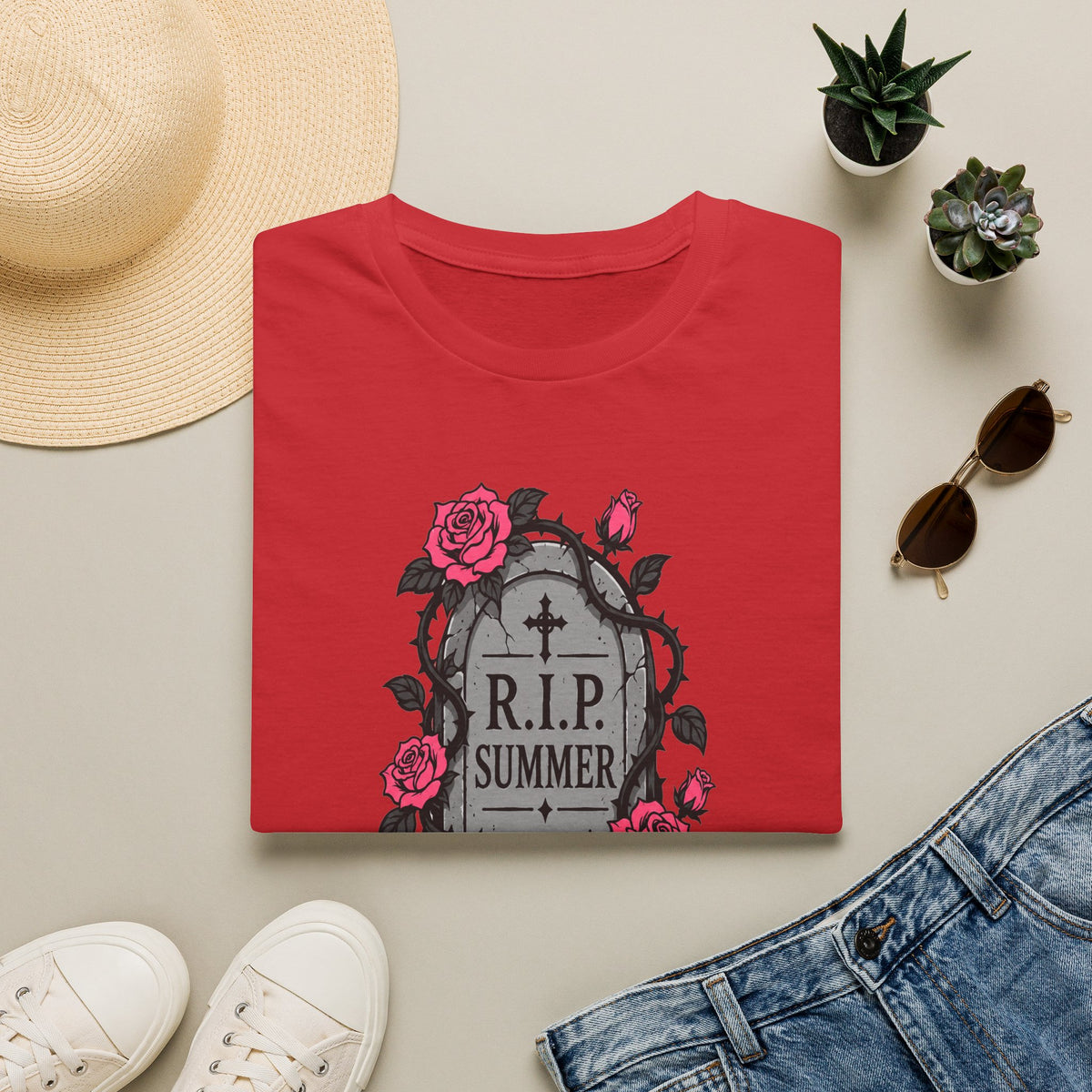 RIP Summer I'm Too Spooky For This Heat Shirt – Gothic Fall Halloween Tee