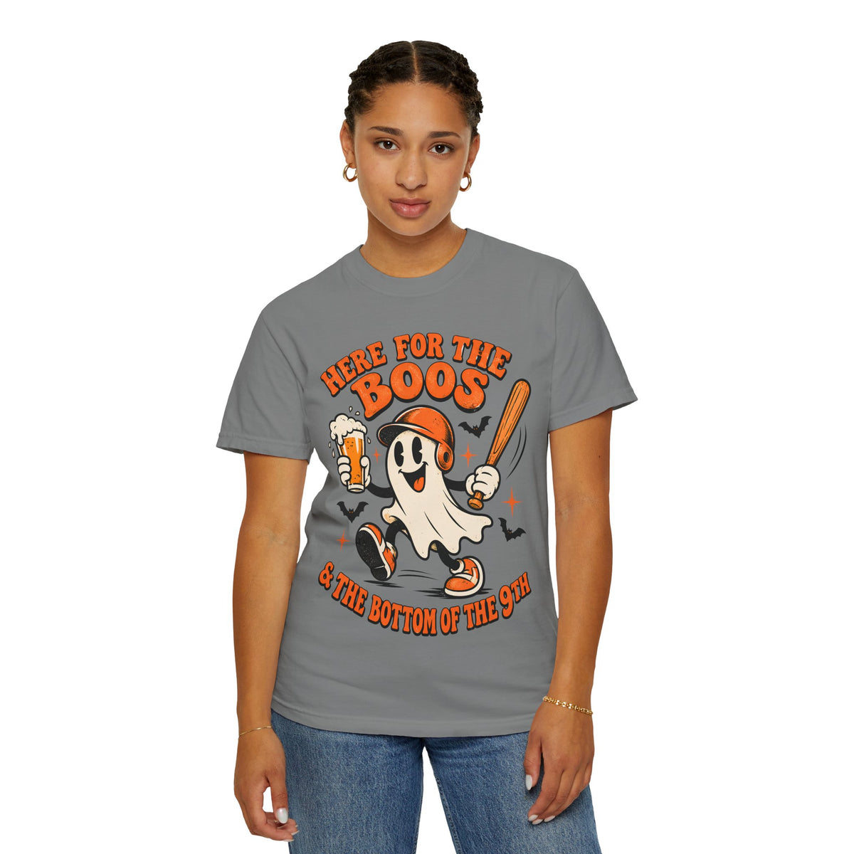 Here for the Boos Baseball Halloween Comfort Colors Tee