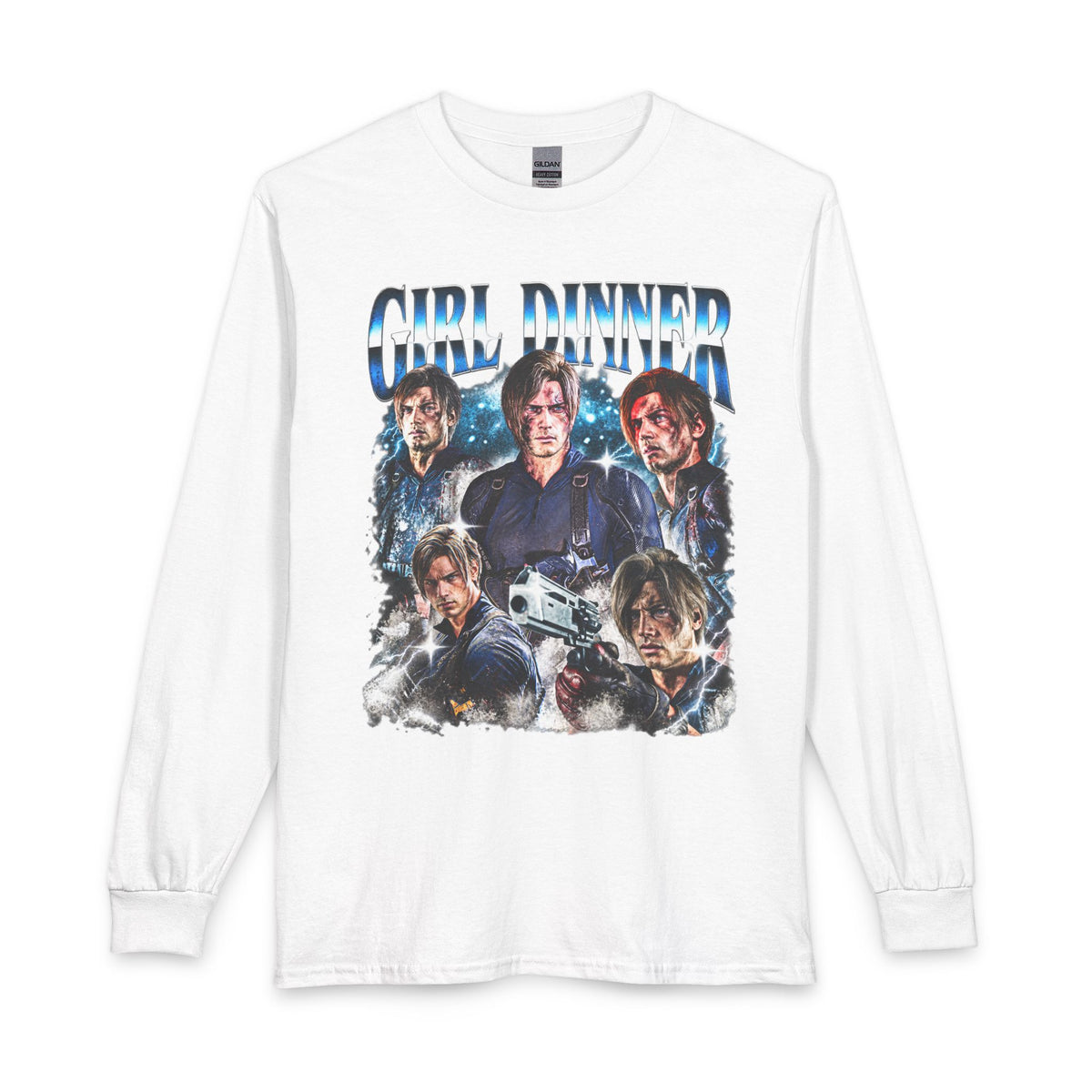 Girl Dinner Survival Horror Gildan Heavy Cotton Long Sleeve Tee
