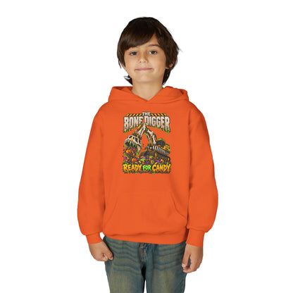 The Bone Digger Ready for Candy Youth Halloween Hoodie