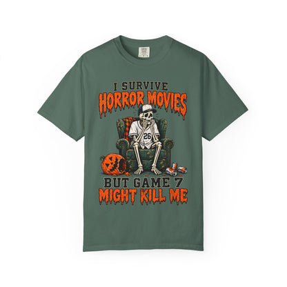 Horror Movies Game 7 Baseball Comfort Colors T-Shirt