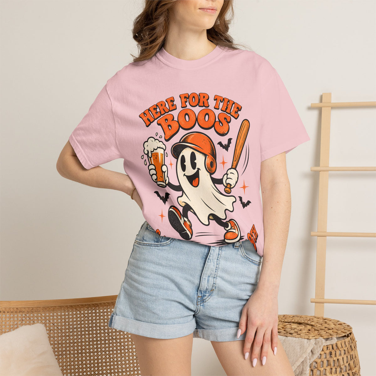 Here for the Boos Baseball Halloween Comfort Colors Tee