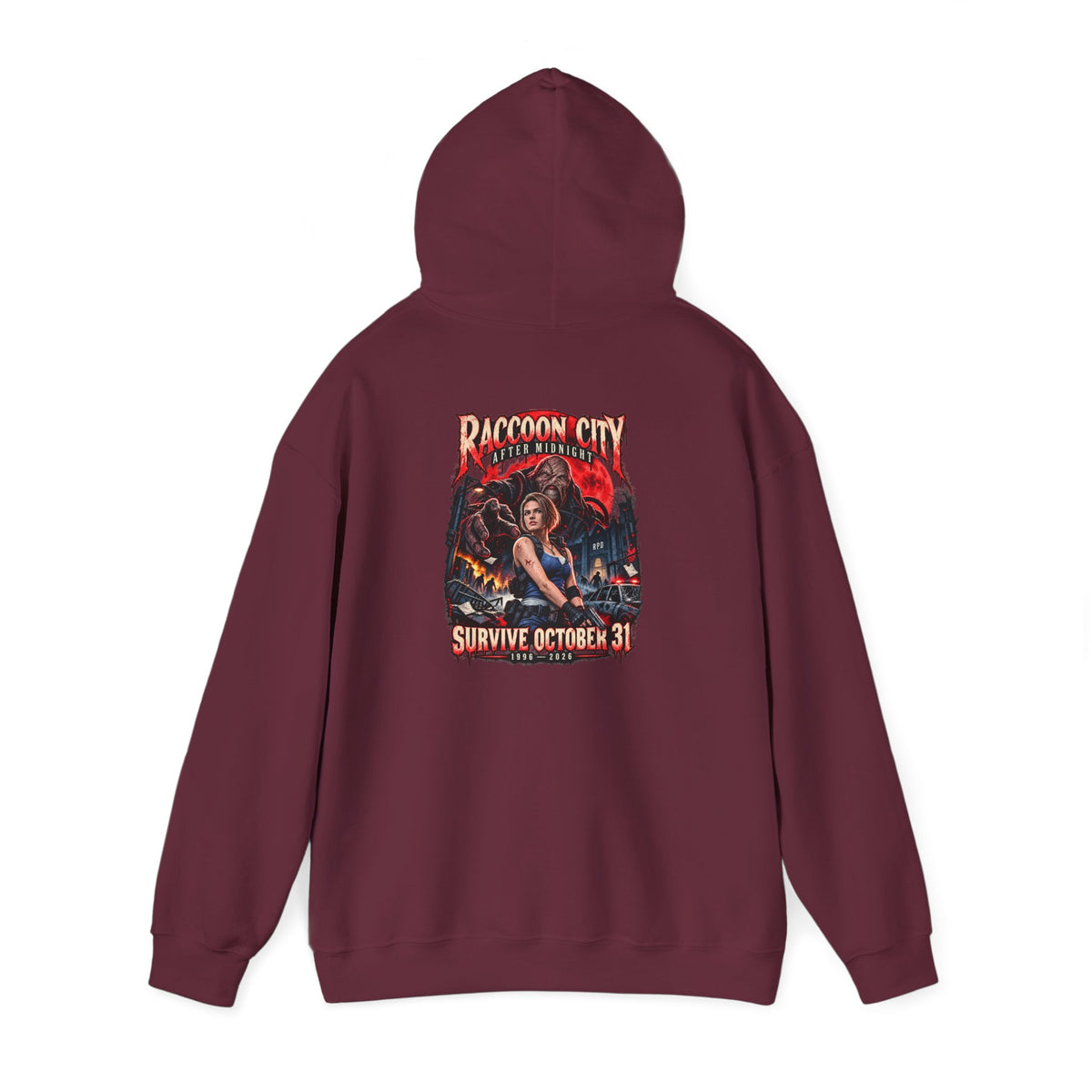 Raccoon City After Midnight Halloween Gildan 18500 Hoodie